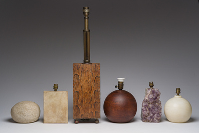 Collection int&eacute;ressante de six lampes diff&eacute;rentes, France, premier et deuxi&egrave;me troisi&egrave;me du 20&egrave;me si&egrave;cle