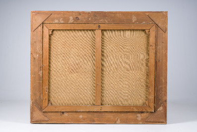 &Eacute;cole belge: Enfants au bord d'un point d'eau avec des cygnes, huile sur toile, 20&egrave;me si&egrave;cle