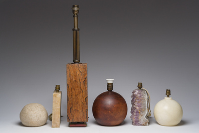 Collection int&eacute;ressante de six lampes diff&eacute;rentes, France, premier et deuxi&egrave;me troisi&egrave;me du 20&egrave;me si&egrave;cle
