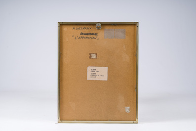 Paul Delvaux (1897-1994): 'L'apparition', eau-forte, &eacute;d. 73/75, dat&eacute; (19)80