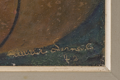 Cl&eacute;ment Serneels (1912-1991): Portrait d'une dame africaine, huile sur toile, dat&eacute; (19)42