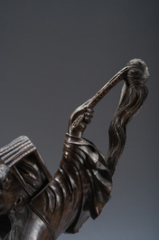 Grand figure d'un immortel en bois sculpt&eacute;, Meiji, 19&egrave;me/20&egrave;me si&egrave;cle