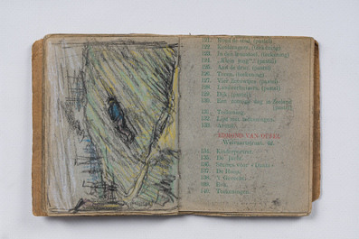Eugeen Van Mieghem (1875-1930): Carnet de croquis avec des sc&egrave;nes de la vie quotidienne &agrave; Anvers, fusain et pastel, dat&eacute; 22 et 23 ao&ucirc;t 1901