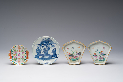 Collection vari&eacute;e en porcelaine de Chine bleu, blanc, famille rose et qianjiang cai, Qianlong et post&eacute;rieur