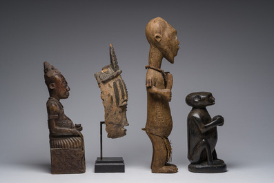 Collection vari&eacute;e de masques et de sculptures africaines, origines diverses, 20&egrave;me si&egrave;cle