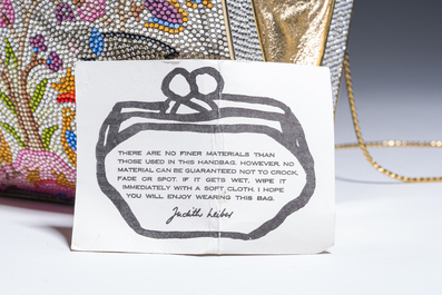 Judith Leiber (1921-2018): Pochette de soir&eacute;e orn&eacute;e de cristaux Swarovski &agrave; d&eacute;cor d'&eacute;l&eacute;phants, vers 2000