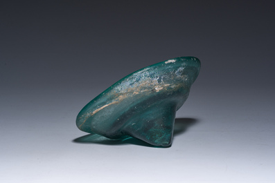 Lampe &agrave; huile en verre byzantin, probablement 5&egrave;me/10&egrave;me si&egrave;cle