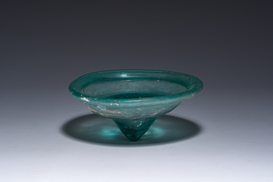 Lampe &agrave; huile en verre byzantin, probablement 5&egrave;me/10&egrave;me si&egrave;cle