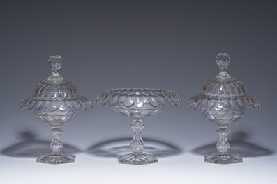 Collection vari&eacute;e de drageoirs et sali&egrave;res en verre et en cristal, 19&egrave;me/20&egrave;me si&egrave;cle