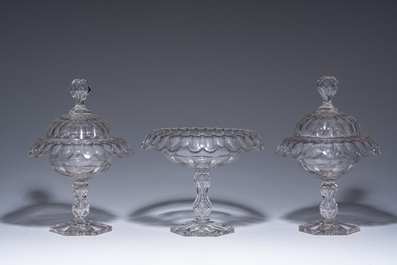 Collection vari&eacute;e de drageoirs et sali&egrave;res en verre et en cristal, 19&egrave;me/20&egrave;me si&egrave;cle