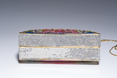 Judith Leiber (1921-2018): Pochette de soir&eacute;e orn&eacute;e de cristaux Swarovski &agrave; d&eacute;cor d'&eacute;l&eacute;phants, vers 2000