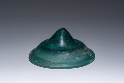 Lampe &agrave; huile en verre byzantin, probablement 5&egrave;me/10&egrave;me si&egrave;cle