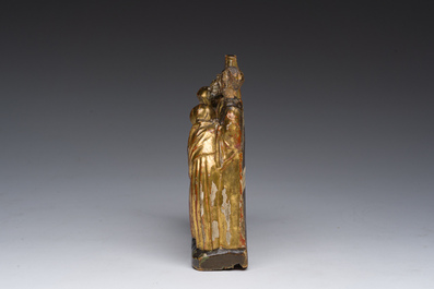 Groupe de retable en bois dor&eacute; et polychrome repr&eacute;sentant la pr&eacute;sentation de J&eacute;sus au temple, Brabant, 16&egrave;me si&egrave;cle