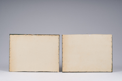 Willem J. Oppenoorth (1847-1905): Quatre paysages fluviaux anim&eacute;s, aquarelle sur papier