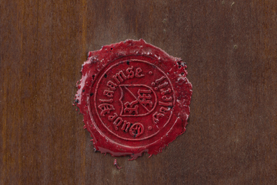 Frans Smeers (1873-1960): 'L'heure du th&eacute;', huile sur panneau