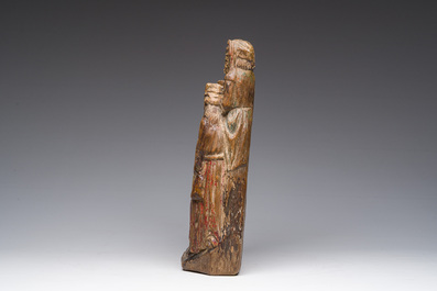 Groupe en bois sculpt&eacute; et polychrome repr&eacute;sentant la circoncision de J&eacute;sus, 19&egrave;me si&egrave;cle