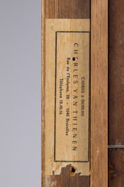 Frans Smeers (1873-1960): 'L'heure du th&eacute;', huile sur panneau