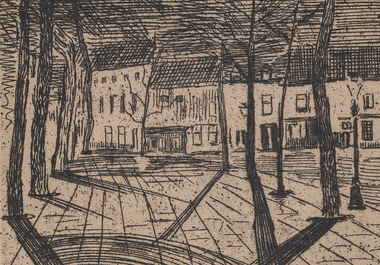 Anne Pierre De Kat (1881-1968) : Quatre vues diverses, trois eaux-fortes et une lithographie, dat&eacute; 1911-1934