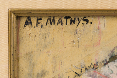 Albert Fran&ccedil;ois Mathys (1885-1956): L'heure du th&eacute;, oil on board, dated 1916