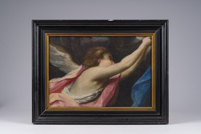 &Eacute;cole fran&ccedil;aise: Un ange, huile sur toile, 18&egrave;me si&egrave;cle