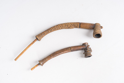 Collection vari&eacute;e de couteaux, pipes et fl&egrave;ches, Kuba, Congo, principalement milieu du 20&egrave;me si&egrave;cle