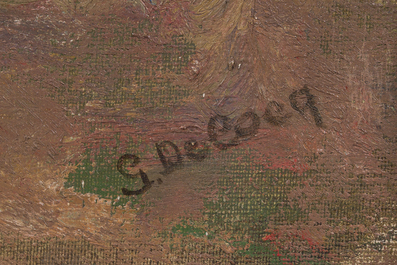 &Eacute;cole belge: Deux natures mortes et un paysage, huile sur toile et board, 20&egrave;me si&egrave;cle