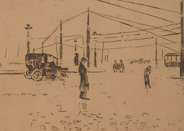 Anne Pierre De Kat (1881-1968) : Quatre vues diverses, trois eaux-fortes et une lithographie, dat&eacute; 1911-1934