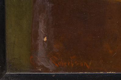 Charles Robertson (1859-1939): Visite au mus&eacute;e, huile sur toile