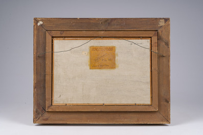 L&eacute;on Frederic (1856-1940): 'Dunes &agrave; Heyst sur Mer', huile sur board