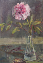 &Eacute;cole belge: Deux natures mortes et un paysage, huile sur toile et board, 20&egrave;me si&egrave;cle