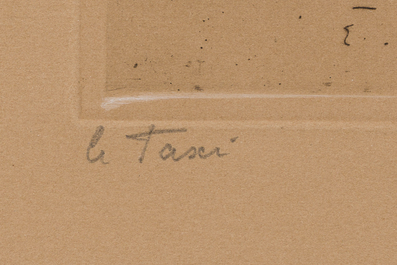 Anne Pierre De Kat (1881-1968) : Quatre vues diverses, trois eaux-fortes et une lithographie, dat&eacute; 1911-1934