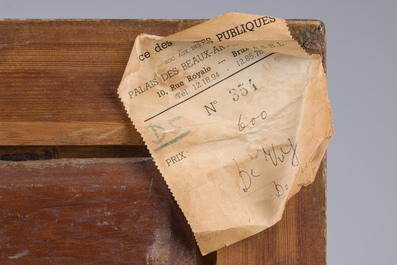 G&eacute;o Bernier (1862-1918): Vaches dans le pr&eacute;, huile sur toile maroufl&eacute;e sur panneau