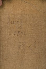 Emile Claus (1849-1924 of op de wijze van): Langs de boorden van het graanveld, olie op doek, gedateerd 1896-99