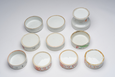 Collection vari&eacute;e en porcelaine de Chine famille rose, bleu, blanc, rouge de fer et qianjiang cai, 19&egrave;me/20&egrave;me si&egrave;cle