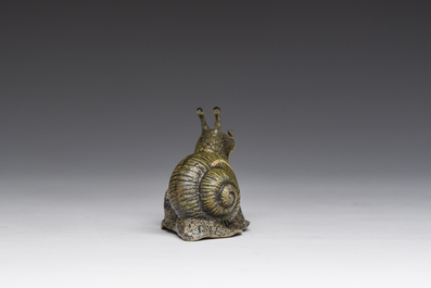 Franz Xaver Bergmann (1861-1936): Mod&egrave;le de gastropoda en bronze polychrome peint &agrave; froid, Vienne, Autriche, 19&egrave;me/20&egrave;me si&egrave;cle