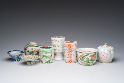 Collection vari&eacute;e en porcelaine de Chine famille rose, bleu, blanc, rouge de fer et qianjiang cai, 19&egrave;me/20&egrave;me si&egrave;cle