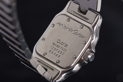Montre-bracelet Cartier Santos Galb&eacute;e en or jaune et acier, n&deg;1057930, seconde moiti&eacute; du 20&egrave;me si&egrave;cle