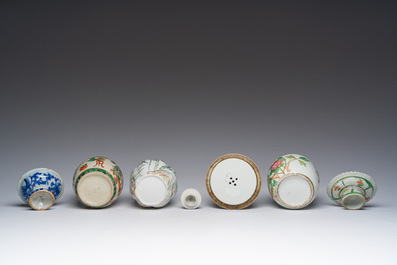 Collection vari&eacute;e en porcelaine de Chine famille rose, bleu, blanc, rouge de fer et qianjiang cai, 19&egrave;me/20&egrave;me si&egrave;cle