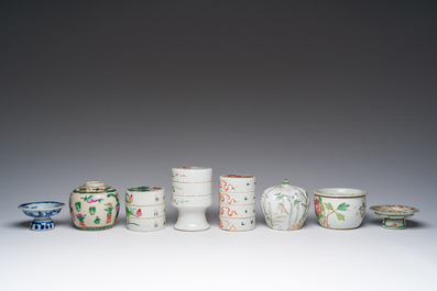 Collection vari&eacute;e en porcelaine de Chine famille rose, bleu, blanc, rouge de fer et qianjiang cai, 19&egrave;me/20&egrave;me si&egrave;cle