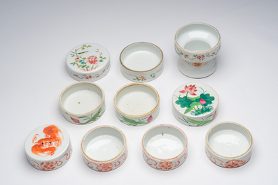 Collection vari&eacute;e en porcelaine de Chine famille rose, bleu, blanc, rouge de fer et qianjiang cai, 19&egrave;me/20&egrave;me si&egrave;cle