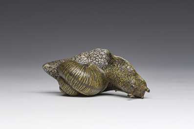 Franz Xaver Bergmann (1861-1936): Mod&egrave;le de gastropoda en bronze polychrome peint &agrave; froid, Vienne, Autriche, 19&egrave;me/20&egrave;me si&egrave;cle
