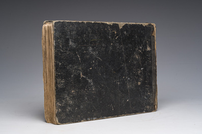 &Eacute;cole acad&eacute;mique: Volumineux carnet de croquis contenant de nombreux dessins, princ. d'apr&egrave;s les anciens, encre, couleurs et crayon sur papier, 19&egrave;me