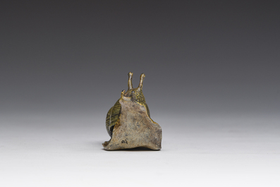 Franz Xaver Bergmann (1861-1936): Mod&egrave;le de gastropoda en bronze polychrome peint &agrave; froid, Vienne, Autriche, 19&egrave;me/20&egrave;me si&egrave;cle