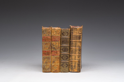 Quatre publications diverses portant sur la g&eacute;ographie, l'histoire et la litt&eacute;rature, 17&egrave;me/19&egrave;me si&egrave;cle