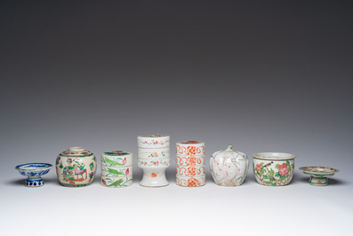 Collection vari&eacute;e en porcelaine de Chine famille rose, bleu, blanc, rouge de fer et qianjiang cai, 19&egrave;me/20&egrave;me si&egrave;cle