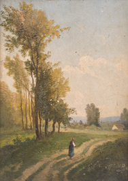 &Eacute;cole europ&eacute;enne: Cinq peintures diverses, huile sur board et panneau, 19&egrave;me/20&egrave;me si&egrave;cle