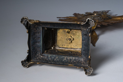 Ostensoir en argent dor&eacute; avec un ange couronn&eacute; d'un nuage radieux, poin&ccedil;on du ma&icirc;tre Hippolyte-Fran&ccedil;ois Bertrand-Paraud, 950/000, France, 19&egrave;me si&egrave;cle