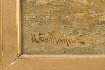 Adrien-Charles Le Mayeur de Merpres (1844-1923, &agrave; la mani&egrave;re de): Marine, huile sur toile