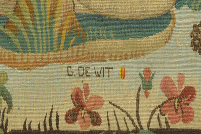 Tapisserie murale &agrave; d&eacute;cor de 'La tonte des moutons', Manufacture royale De Wit, Flandres, Malines, 20&egrave;me si&egrave;cle