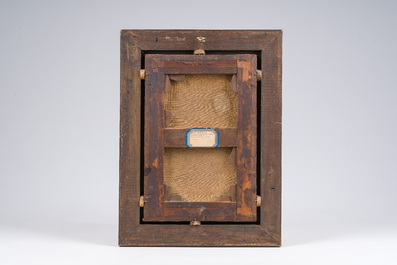 Ecole europ&eacute;enne: Vue anim&eacute;e de la Nieuwe Kerk &agrave; Haarlem, huile sur toile, 18&egrave;me si&egrave;cle